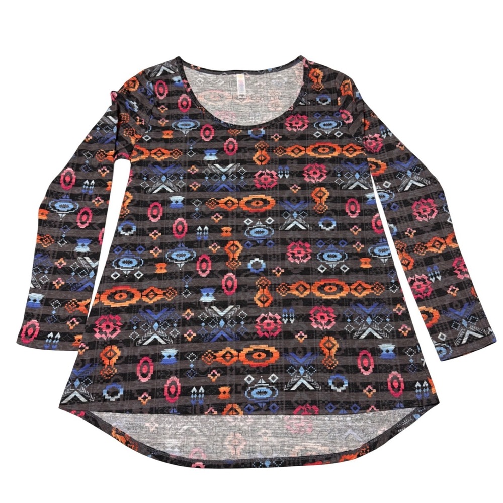 LuLaRoe Lynnae Top M Southwestern NWT Long Sleeve Geometric High Low Tunic #126